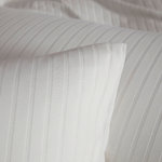 Elegante Jersey Bettwäsche Honeymoon Solid Stripe Wollweiß 07